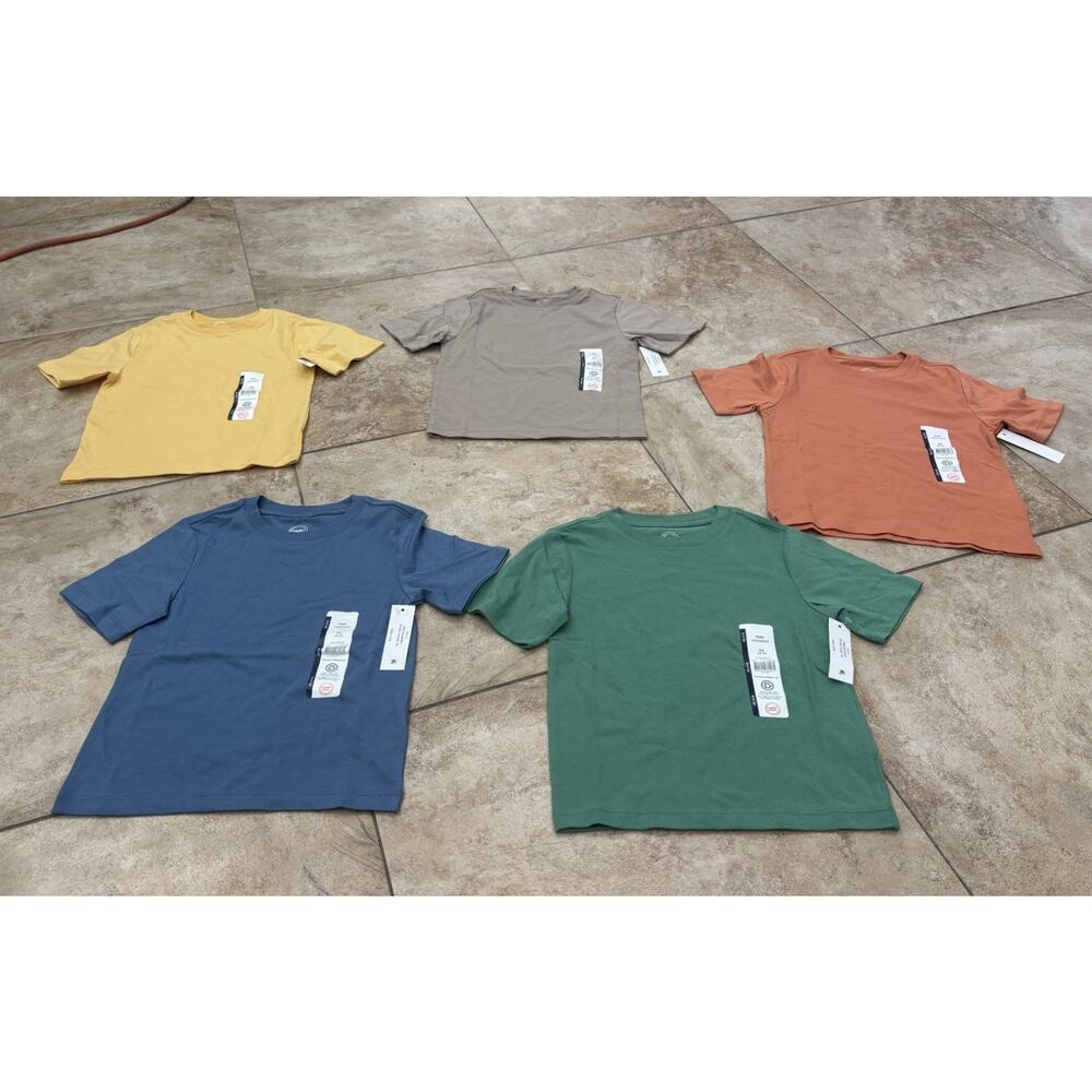 LOT 5 BOYS’ WONDER NATION S/S SHIRTS SIZE 4/5 XSMALL ASSORTED COLORS NEW W/TAGS